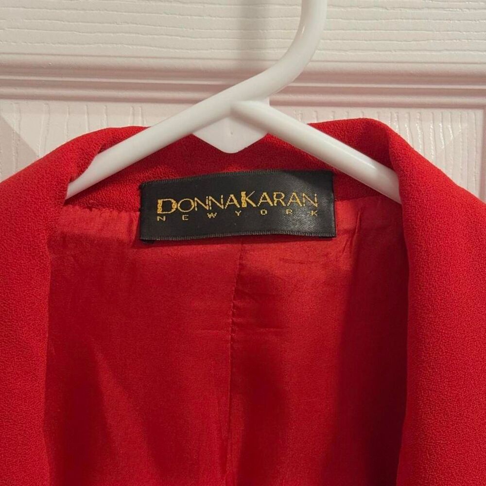 (1988-1992) Donna Karan NY Wool Blazer - Red - Womens 14